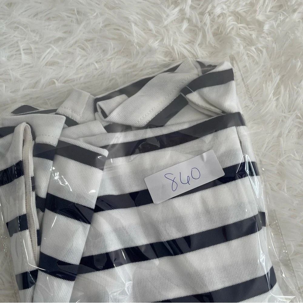 KATE SPADE Womens Tropez Dress Size Medium Blue White Striped Nautical Beach